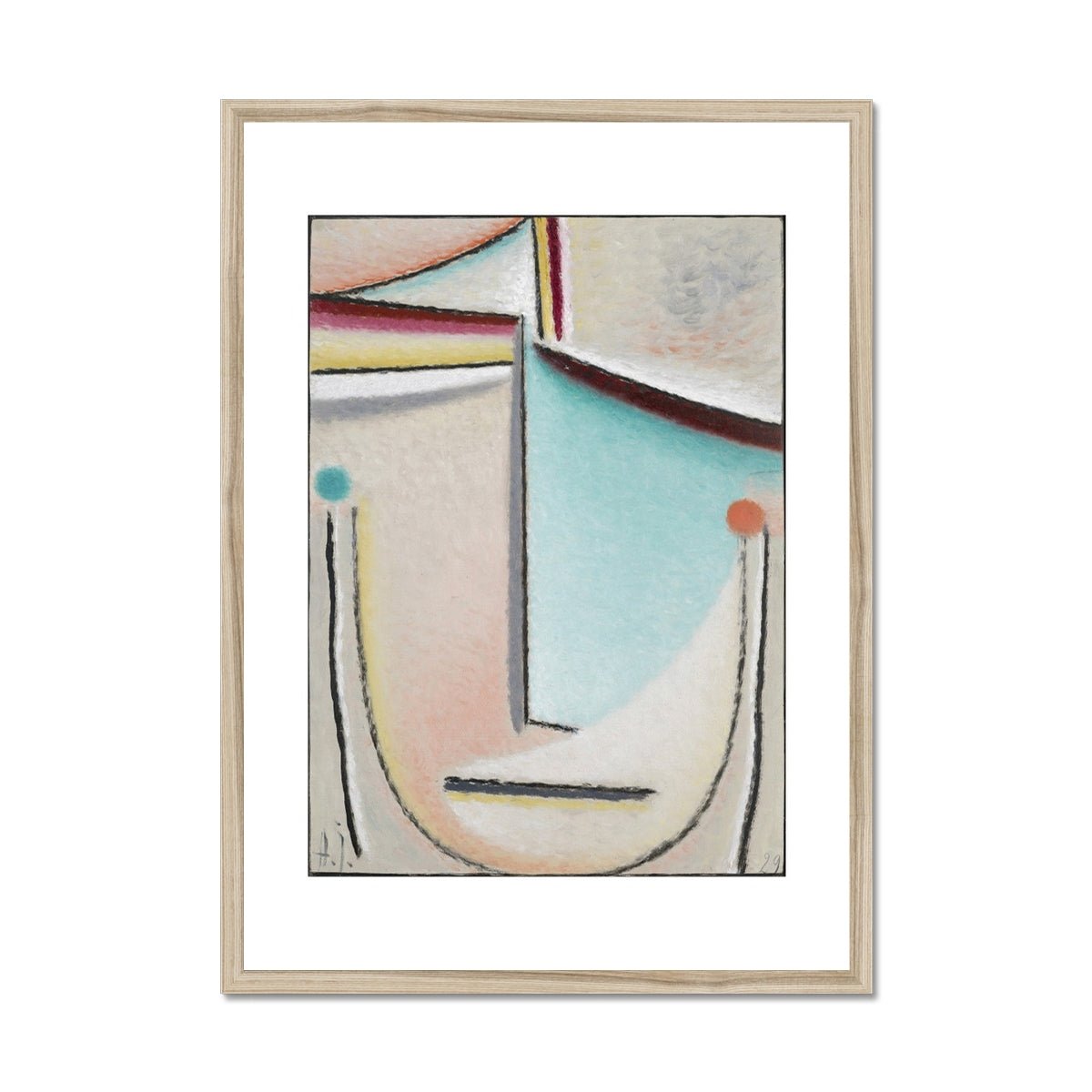 Wonky Walls - Abstract Head, Pink, Light Blue, 1929 - Alexej von Jawlensky - Art Prints & Framed Canvases