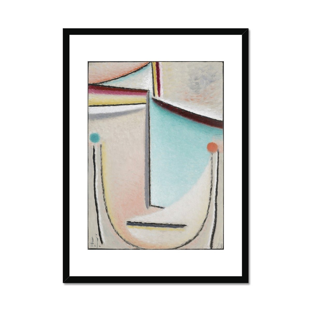 Wonky Walls - Abstract Head, Pink, Light Blue, 1929 - Alexej von Jawlensky - Art Prints & Framed Canvases