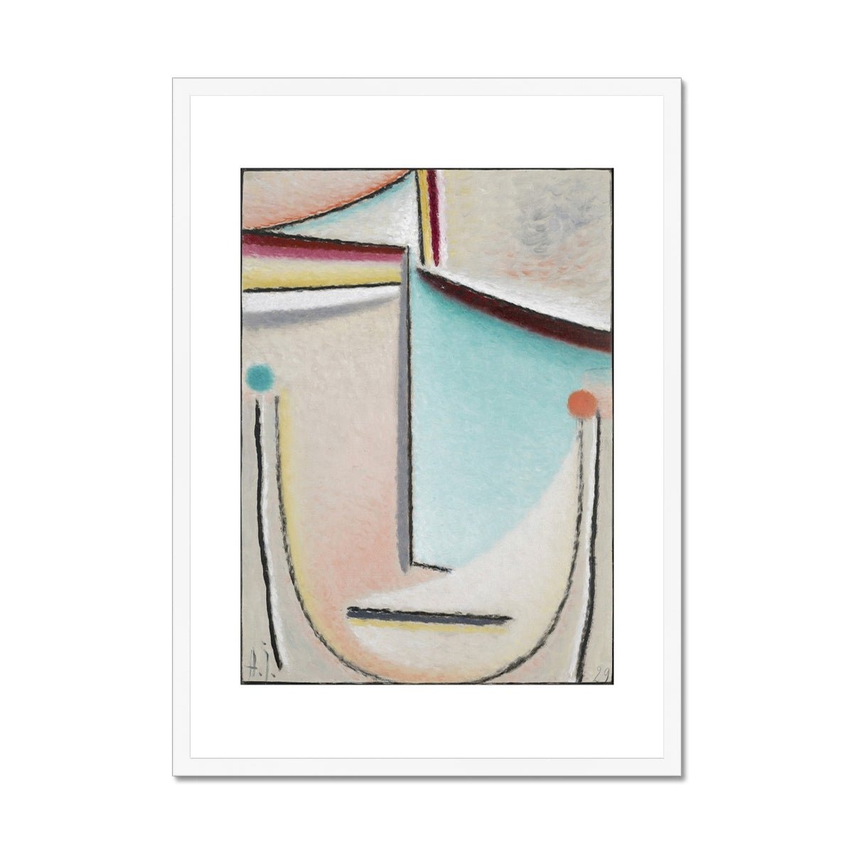 Wonky Walls - Abstract Head, Pink, Light Blue, 1929 - Alexej von Jawlensky - Art Prints & Framed Canvases