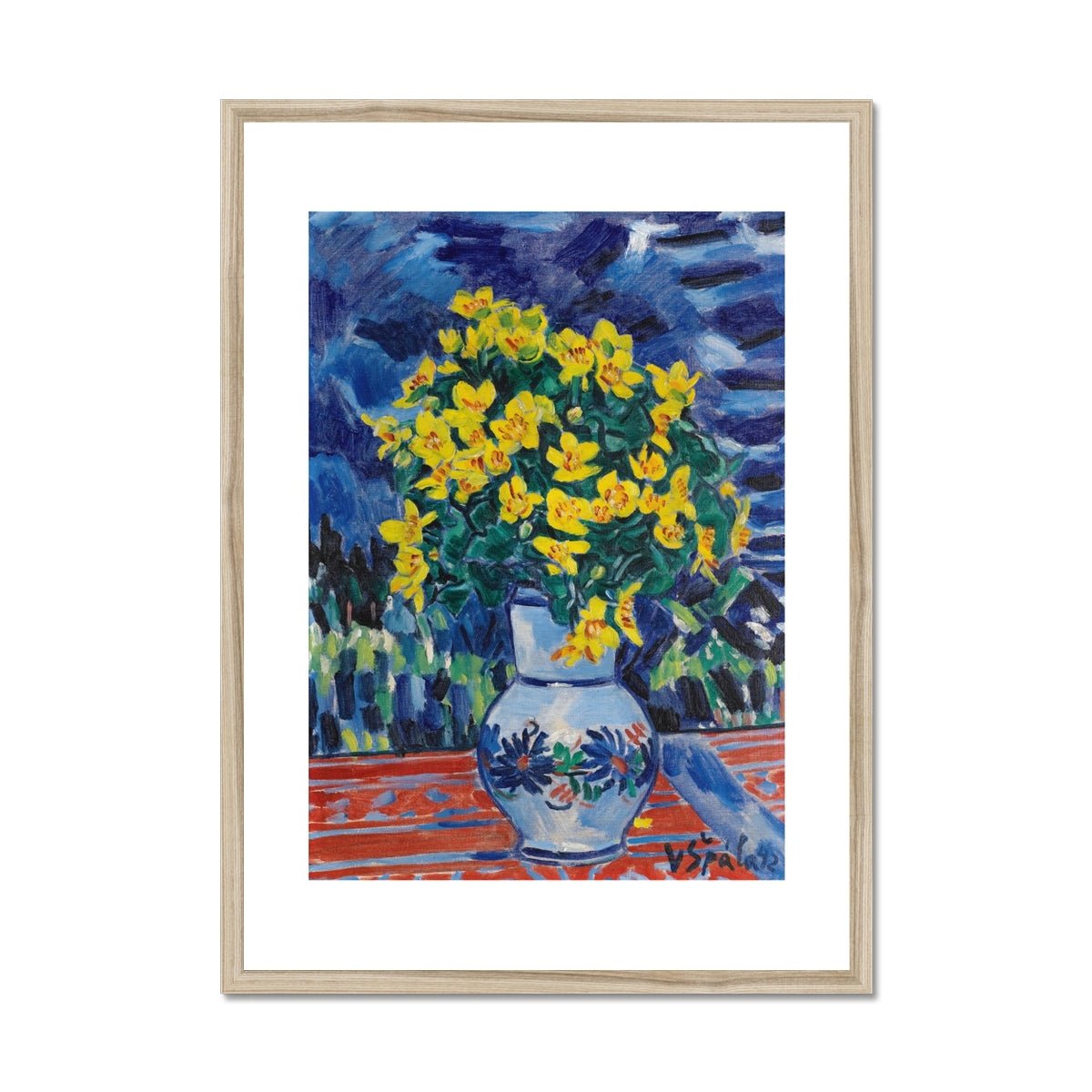 Wonky Walls - Bouquet of Flowers in a Blue Vase, 1942 - Václav Špála - Art Prints & Framed Canvases