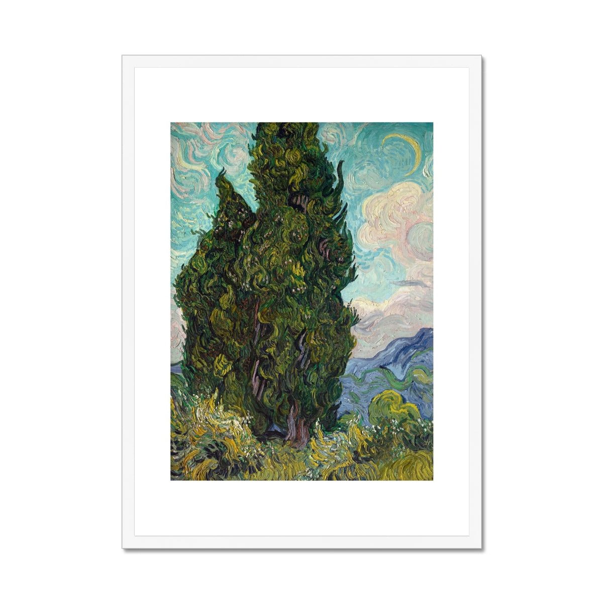 Wonky Walls - Cypresses, 1889 - Vincent van Gogh - Art Prints & Framed Canvases