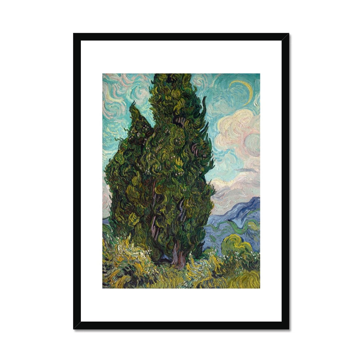 Wonky Walls - Cypresses, 1889 - Vincent van Gogh - Art Prints & Framed Canvases