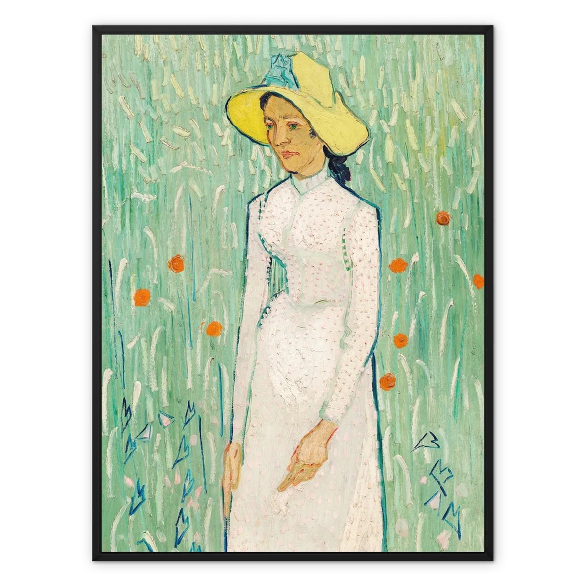 Wonky Walls - Girl in White, 1890 - Framed Canvas - Vincent van Gogh - Art Prints & Framed Canvases