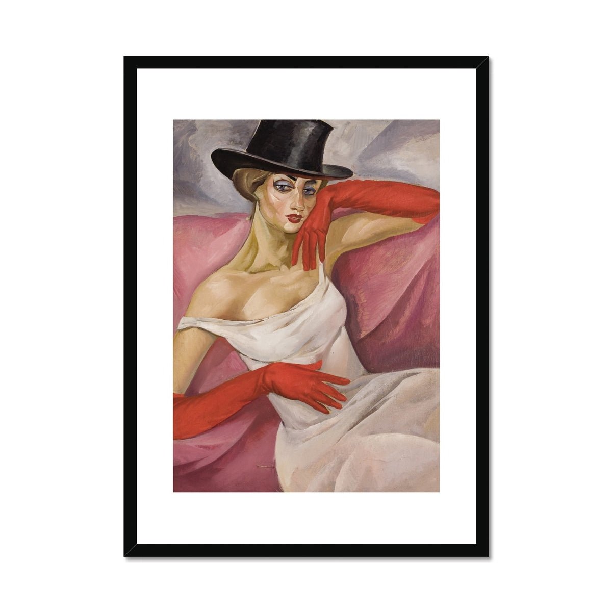 Wonky Walls - Lady in Top Hat, 1919 - Boris Grigoriev - Art Prints & Framed Canvases