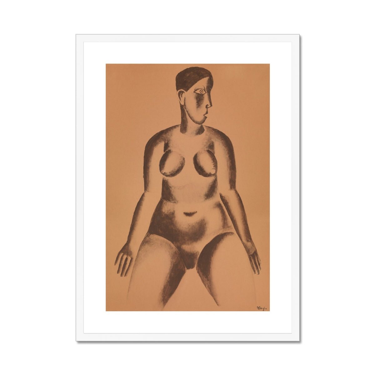 Wonky Walls - Nude Framed Print - Prodigi - Art Prints & Framed Canvases