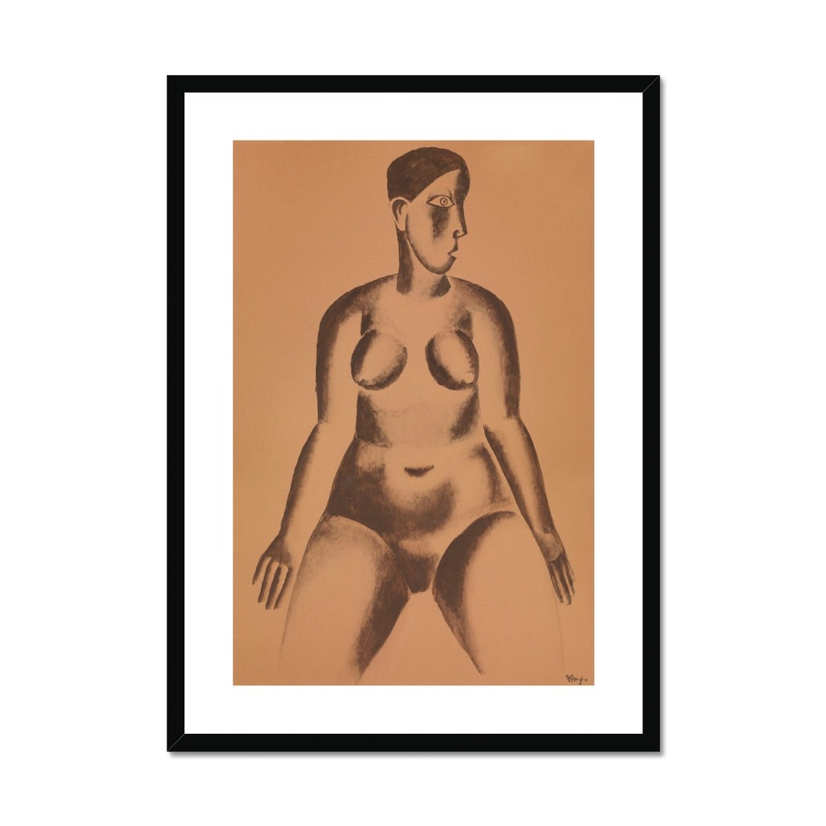 Wonky Walls - Nude Framed Print - Prodigi - Art Prints & Framed Canvases