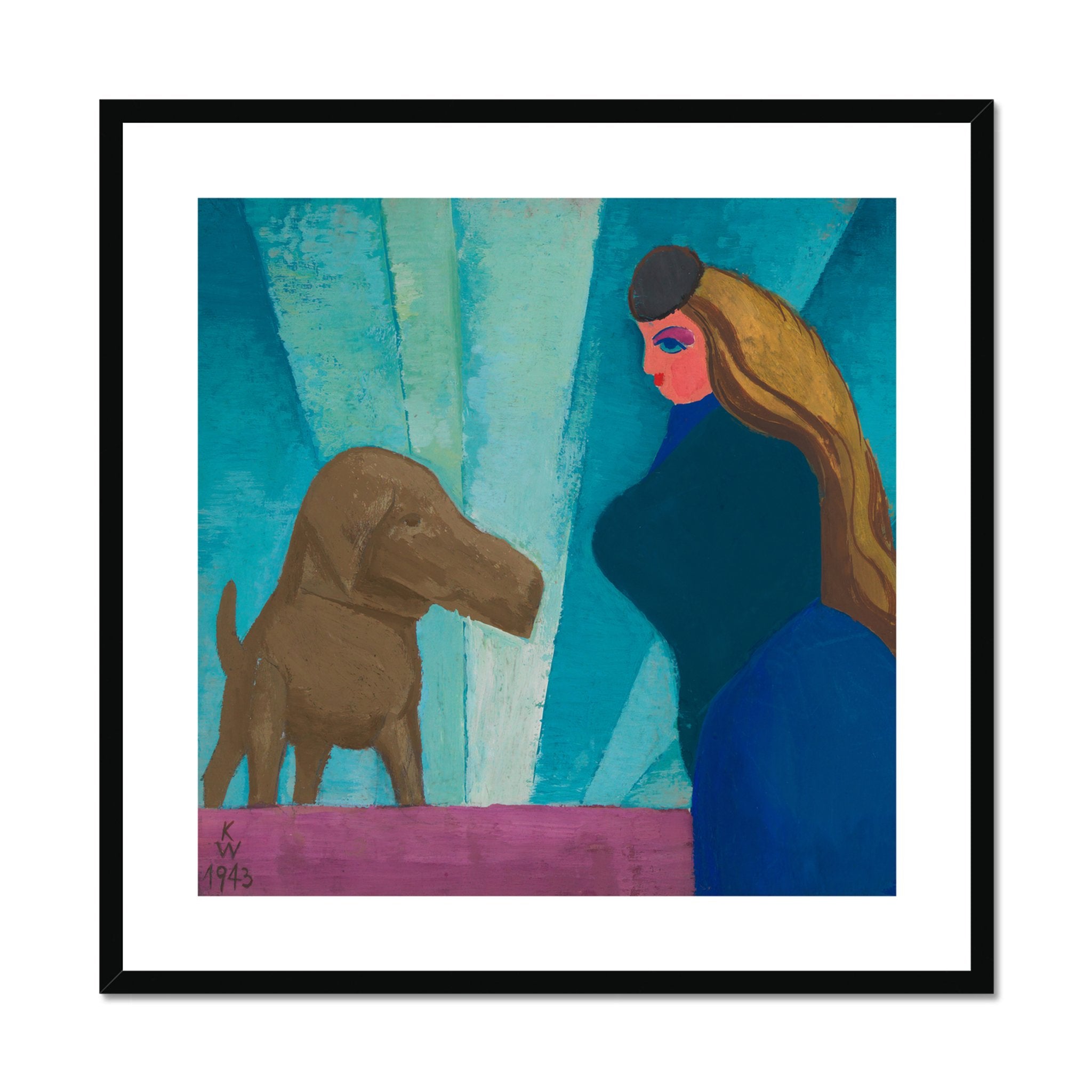 Wonky Walls - Ohne Titel (Frau und Hund), 1943 - Karl Wiener - Art Prints & Framed Canvases