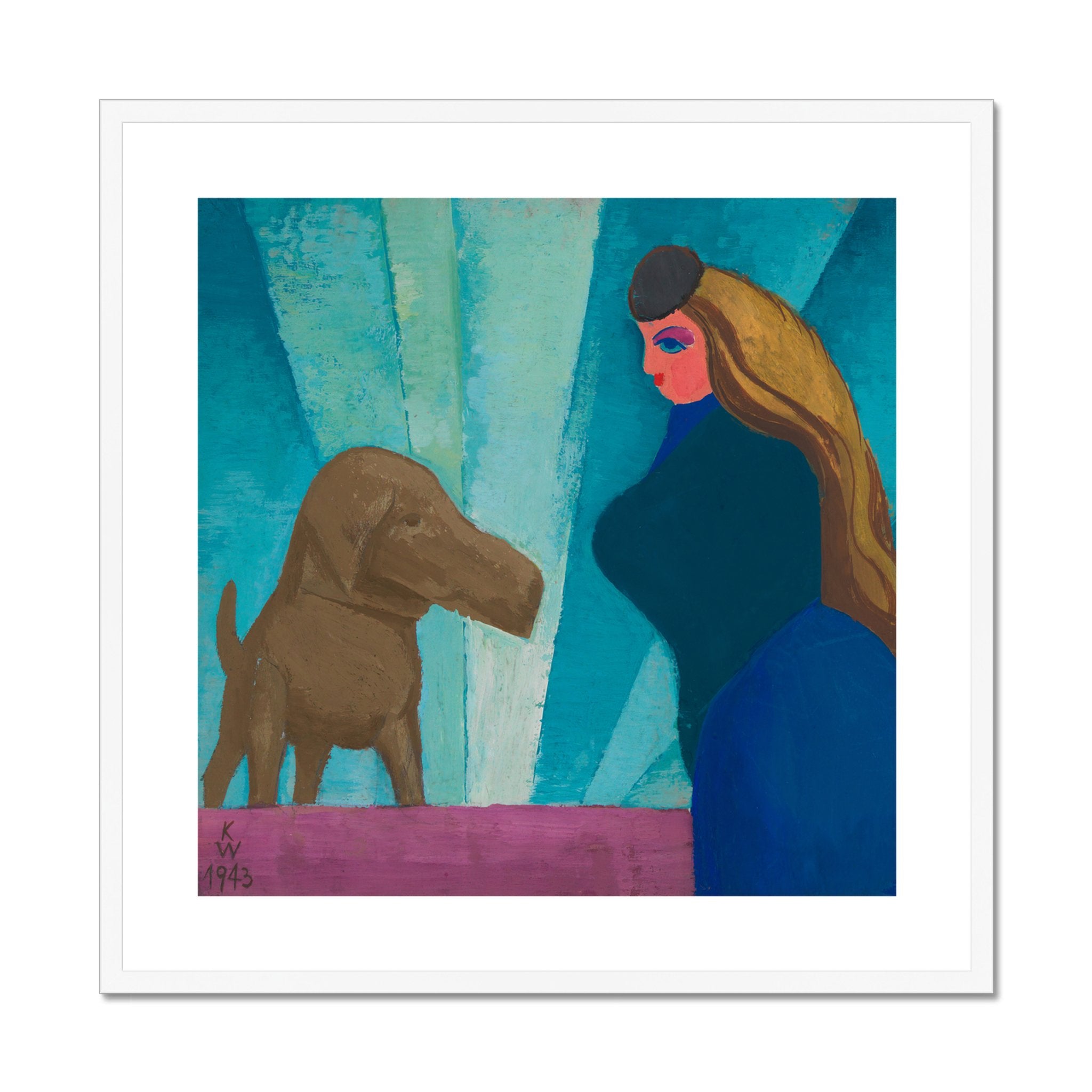 Wonky Walls - Ohne Titel (Frau und Hund), 1943 - Karl Wiener - Art Prints & Framed Canvases