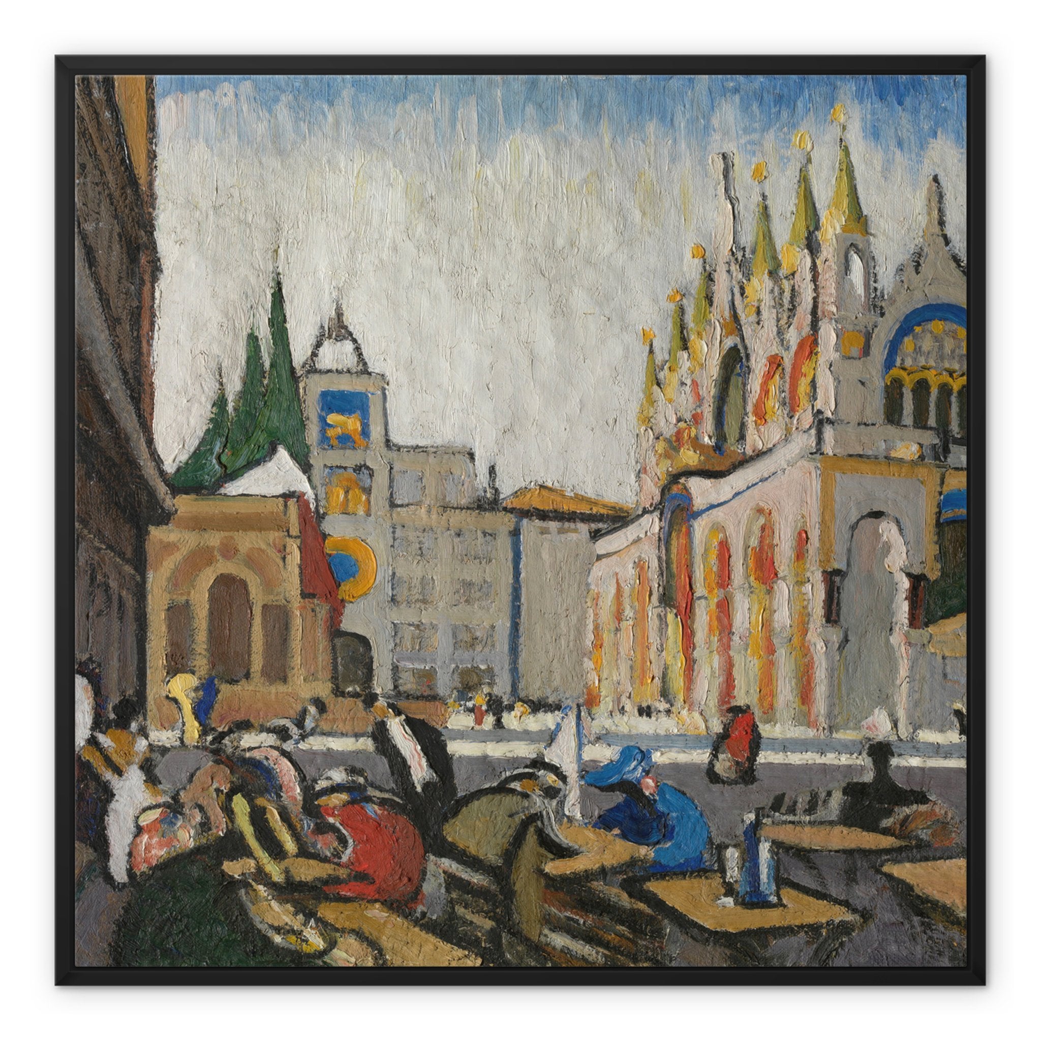 Wonky Walls - San Marco from the Piazetta, 1913 - Framed Canvas - Jules Schmalzigaug - Art Prints & Framed Canvases