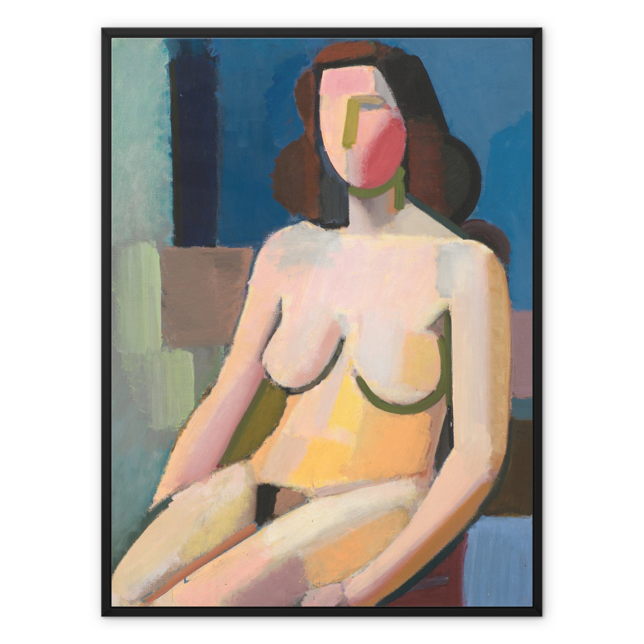 Wonky Walls - Seated Female Nude, 1940 - Framed Canvas - Vilhelm Lundstrøm - Art Prints & Framed Canvases