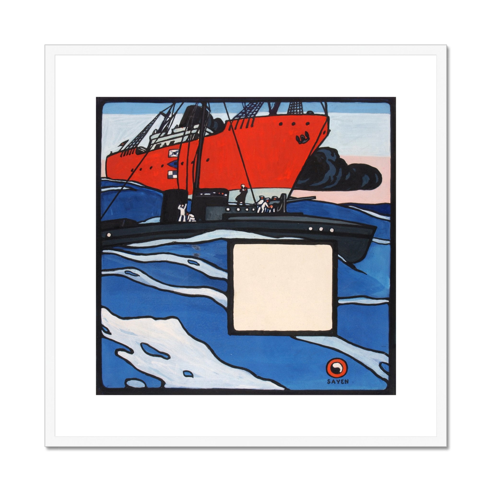 Wonky Walls - Untitled, (Naval Action) - Henry Lyman Saÿen - Art Prints & Framed Canvases