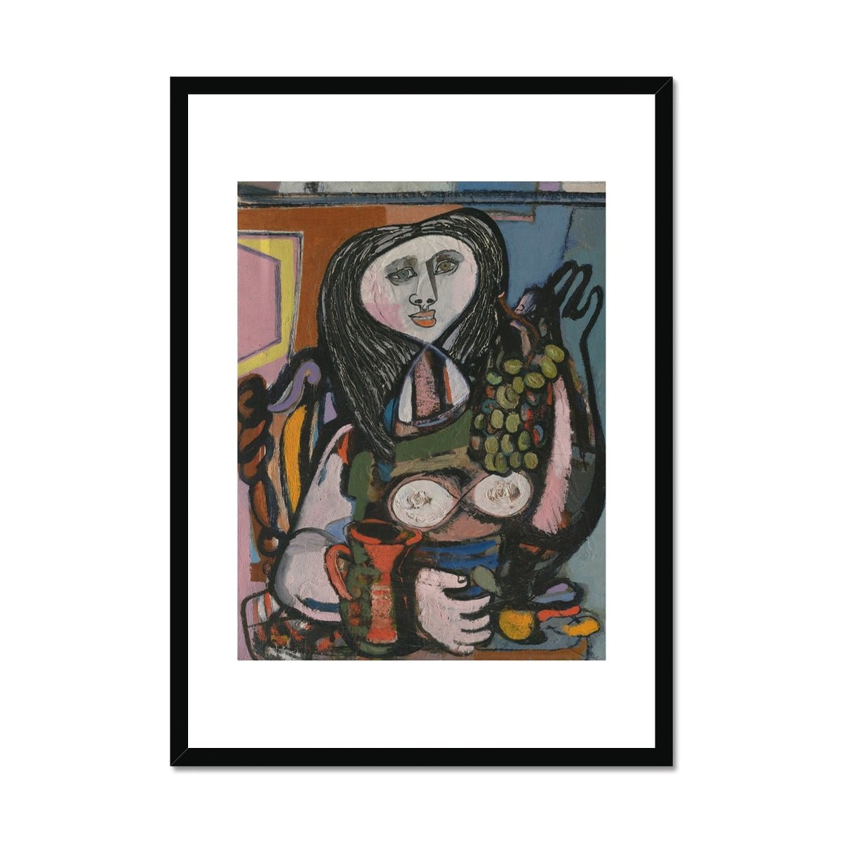 Wonky Walls - Woman with Grapes Framed Print - Prodigi - Art Prints & Framed Canvases