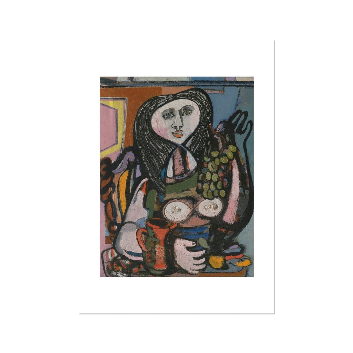 Wonky Walls - Woman with Grapes - Jankel Adler - Art Prints & Framed Canvases